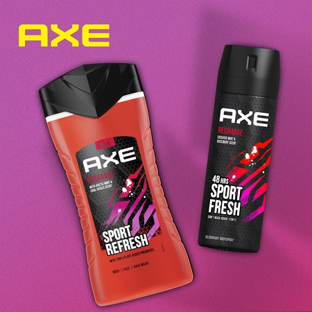 Axe Recharge Arctic Mint & Cool Spices osvěžující sprchový gel 3 v 1