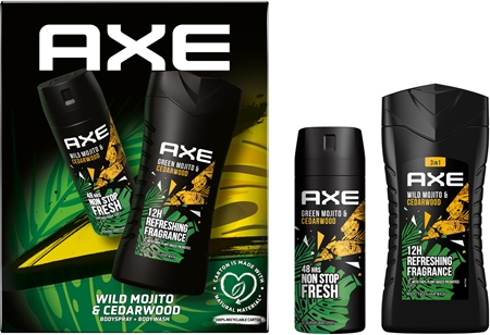Axe Wild Green Mojito & Cedarwood dárková sada (na tělo a obličej) pro muže