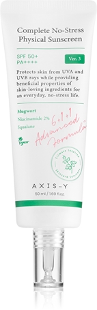 AXIS-Y 6+1+1 Advanced Formula Complete No-Stress Physical Sunscreen ľahký ochranný krém na tvár SPF 50+