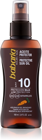 Babaria Sun Protective λάδι μαυρίσματος SPF 10