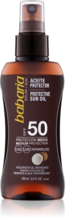 Babaria Sun Protective óleo bronzeador em cápsulas SPF 50