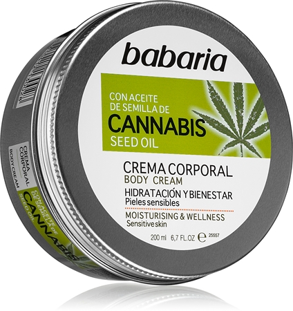 Babaria Cannabis drėkinamasis kremas jautriai odai