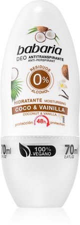 Babaria Coconut & Vanilla Antiperspirant Roll-On With 48 Hours Efficacy ...