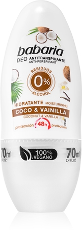 Babaria Coconut & Vanilla antitraspirante roll-on con effetto 48 ore