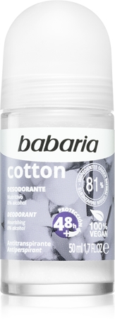 Babaria Deodorant Cotton antiperspirant roll-on s vyživujícím účinkem