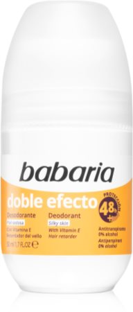 Babaria Deodorant Double Effect antitranspirante roll-on retardante del crecimiento del vello