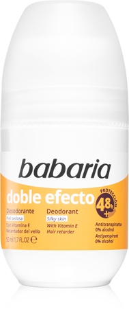 Babaria Deodorant Double Effect roll-on-antiperspirantti karvojen kasvun hidastamiseen