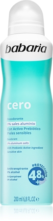 Babaria Deodorant Cero antiperspirant ve spreji pro citlivou pokožku