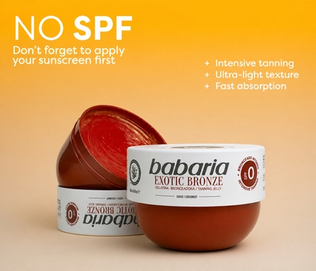 Babaria Tanning Jelly Exotic Bronze Body Gel for a deep tan