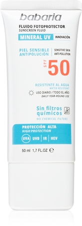 Babaria Sun Face fluido protetor sem filtros químicos para rosto