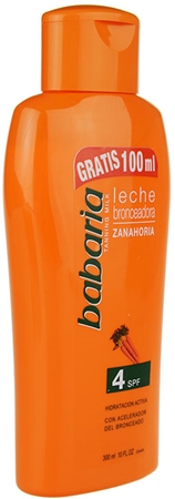 Babaria Sun Bronceadora leite bronzeador com cenoura
