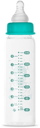 Baboo Anti-colic Glass Feeding Bottle Narrow Neck sklenená dojčenská fľaša