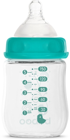 Baboo Anti-colic Glass Feeding Bottle Wide Neck стъклено бебешко шише