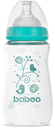 Baboo Anti-colic Glass Feeding Bottle Wide Neck skleněná kojenecká láhev