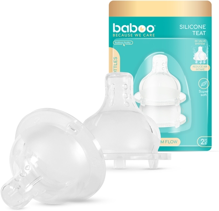 Baboo Premium Silicone Teat Medium Flow sisač za bočicu