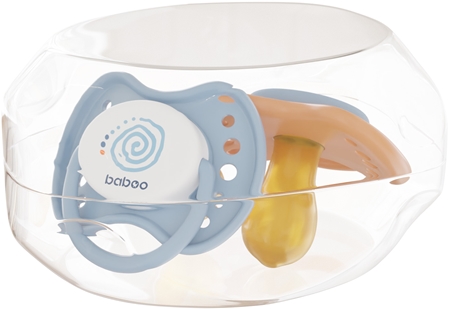 Baboo Soothers Round Latex with Case dudlík