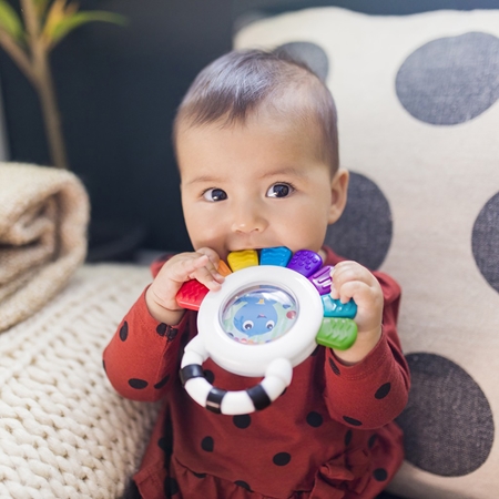 Baby Einstein Outstanding Opus Rattle & Teether Sensory Toy chew toy with rattle