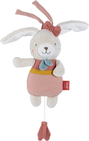 BABY FEHN fehnNATUR Musical Rabbit móvil para bebé en colores de alto contraste con melodía