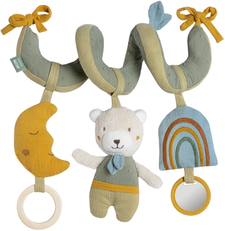BABY FEHN fehnNATUR Activity Spiral Bear kontrastní závěsná hračka