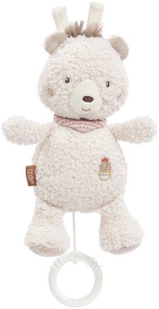 BABY FEHN Music Box Peru Bear brinquedo contrastante para pendurar com melodia