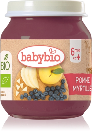 Babybio BIO jablko a borůvky ovocný příkrm