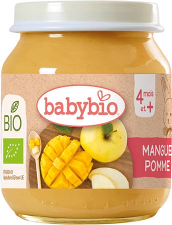 Babybio BIO mango a jablko ovocný příkrm