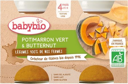 Babybio BIO zelená a máslová dýně dětský příkrm