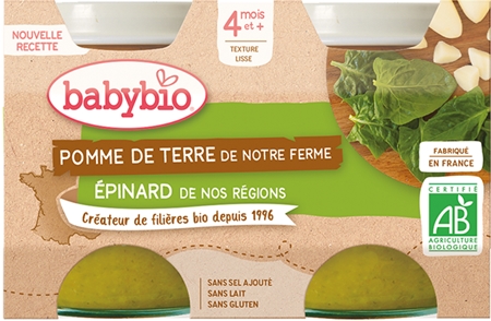 Babybio BIO brambory se špenátem dětský příkrm