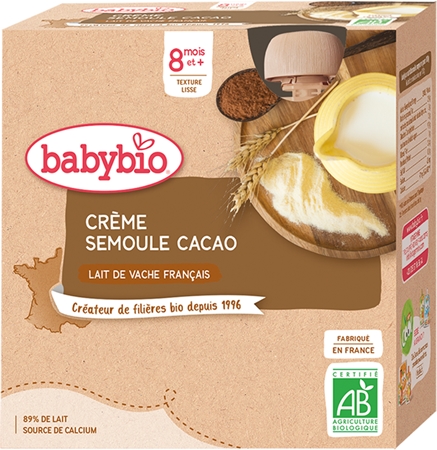 Babybio BIO krupicová kaše s kakaem
