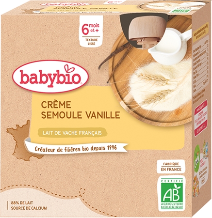 Babybio BIO krupicová kaše s vanilkou