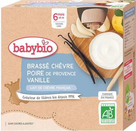 Babybio BIO hruška a vanilka svačinka z kozího mléka