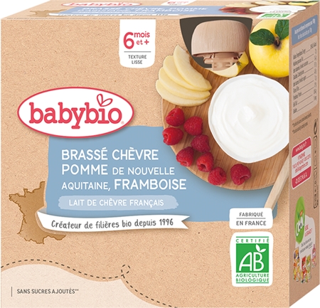 Babybio BIO jablko a maliny svačinka z kozího mléka