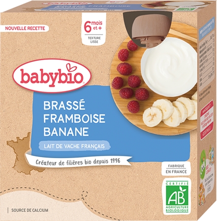 Babybio BIO malina a banán mléčná svačinka