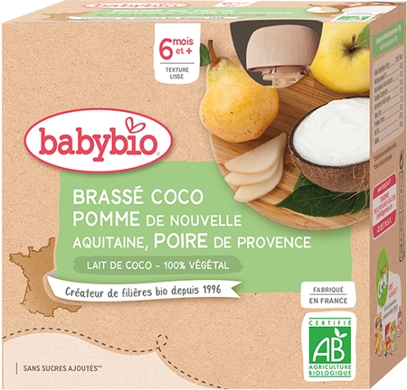 Babybio BIO jablko a hruška svačinka s kokosovým mlékem