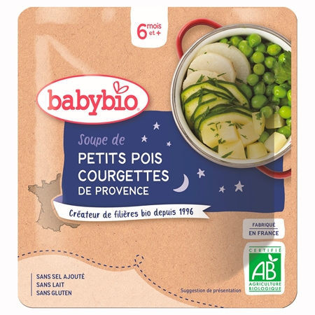 Babybio BIO hrášková polévka s cuketou dětský příkrm