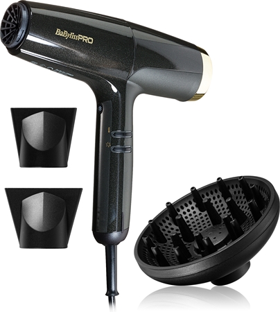 BaByliss PRO Falco Hair dryer BLACK & GOLD fén na vlasy s integrovanou ionizační funkci