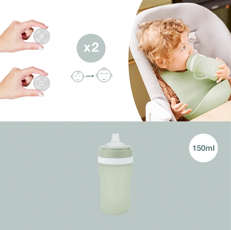 Babymoov Silicone Bottle Green detská fľaša
