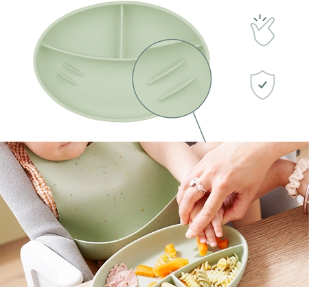 Babymoov Silicone Plate Green dělený talíř