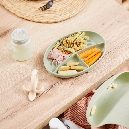 Babymoov Silicone Plate Green dělený talíř