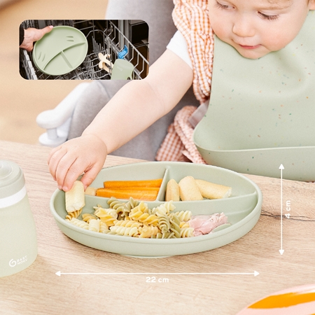 Babymoov Silicone Plate Green dělený talíř