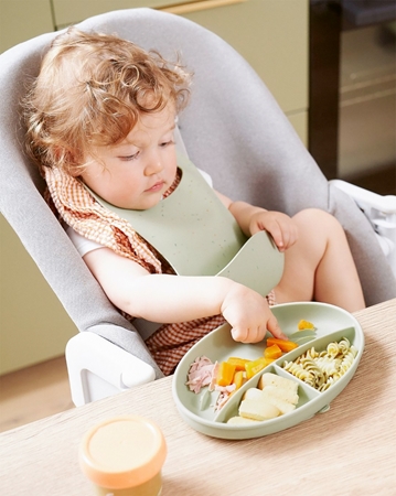 Babymoov Silicone Plate Green dělený talíř
