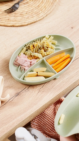 Babymoov Silicone Plate Green dělený talíř