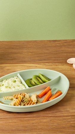 Babymoov Silicone Plate Green dělený talíř