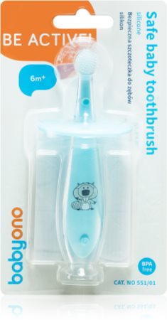 BabyOno Save Baby Toothbrush Blue zubní kartáček pro děti