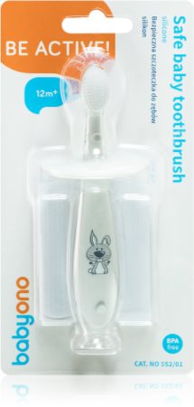 BabyOno Save Baby Toothbrush Grey brosse à dents pour enfant