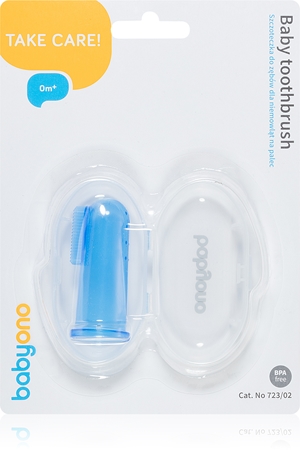 BabyOno Take Care First Toothbrush Kinderzahnbürste zum Aufstecken auf den Finger + Etui
