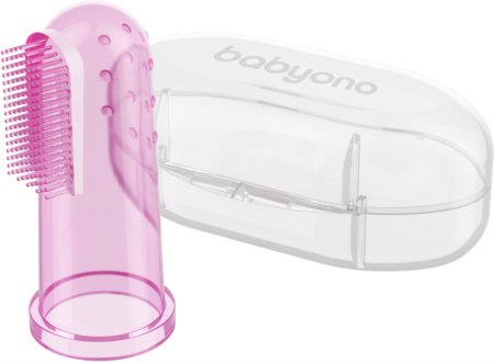 BabyOno Take Care First Toothbrush brosse à dents de doigt pour bébé avec étui