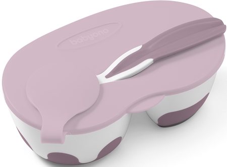 BabyOno Be Active Two-chamber Bowl with Spoon dinnerware set for babies