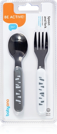 BabyOno Be Active Stainless Steel Spoon and Fork cutlery