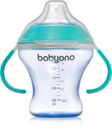 BabyOno Take Care Non-spill Cup with Soft Spout treeningkupp käepidemetega